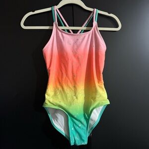 Girls | Unicorns | Size Large 10/12 | One-Piece Swimsuit